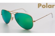 Ray-Ban Aviator Green Flash Lenses Polarised (RB3025 112/P9 58mm) saules brilles